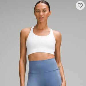 Lululemon Energy Longline Bra Medium Support, B–D Cups - Size 8 in White